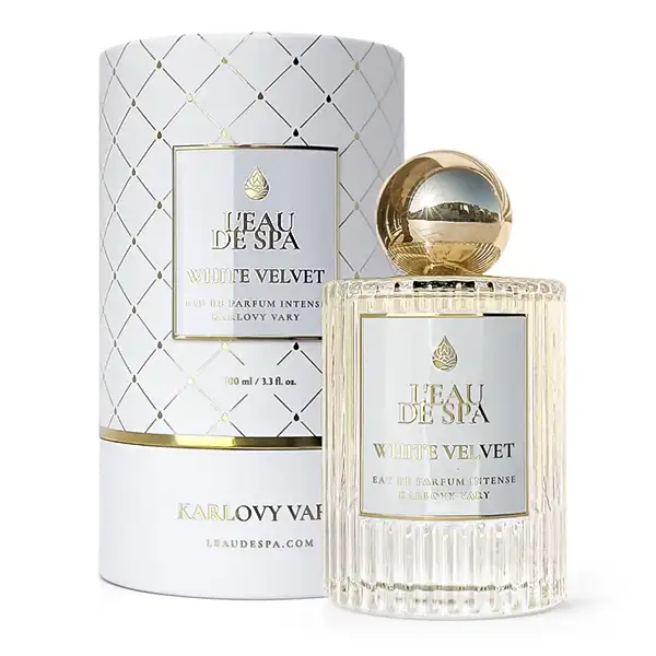 WHITE VELVET 100ml luxury niche perfume bottle from Karlovy Vary – exclusive spa fragrance gift with free shipping in EU